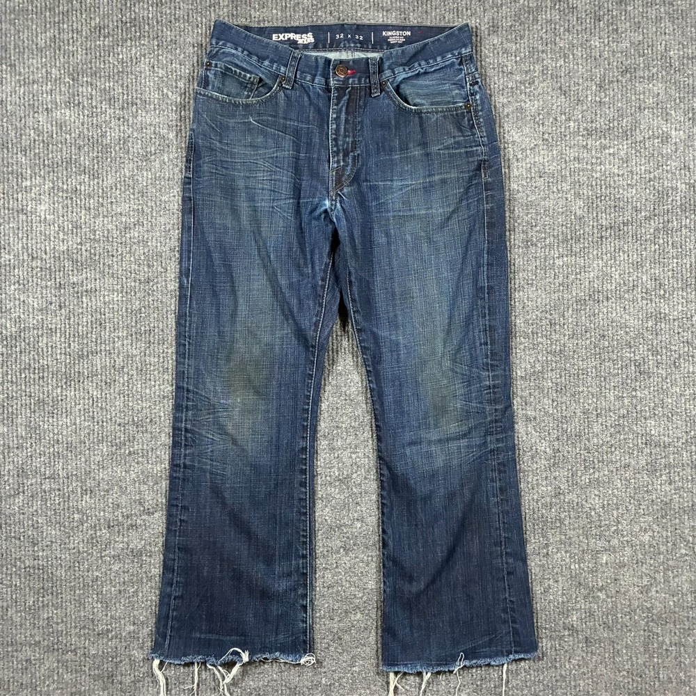 Express Kingston Bootcut Jeans Mens 32x32 Blue Denim Classic‎ Fit Regular Rise